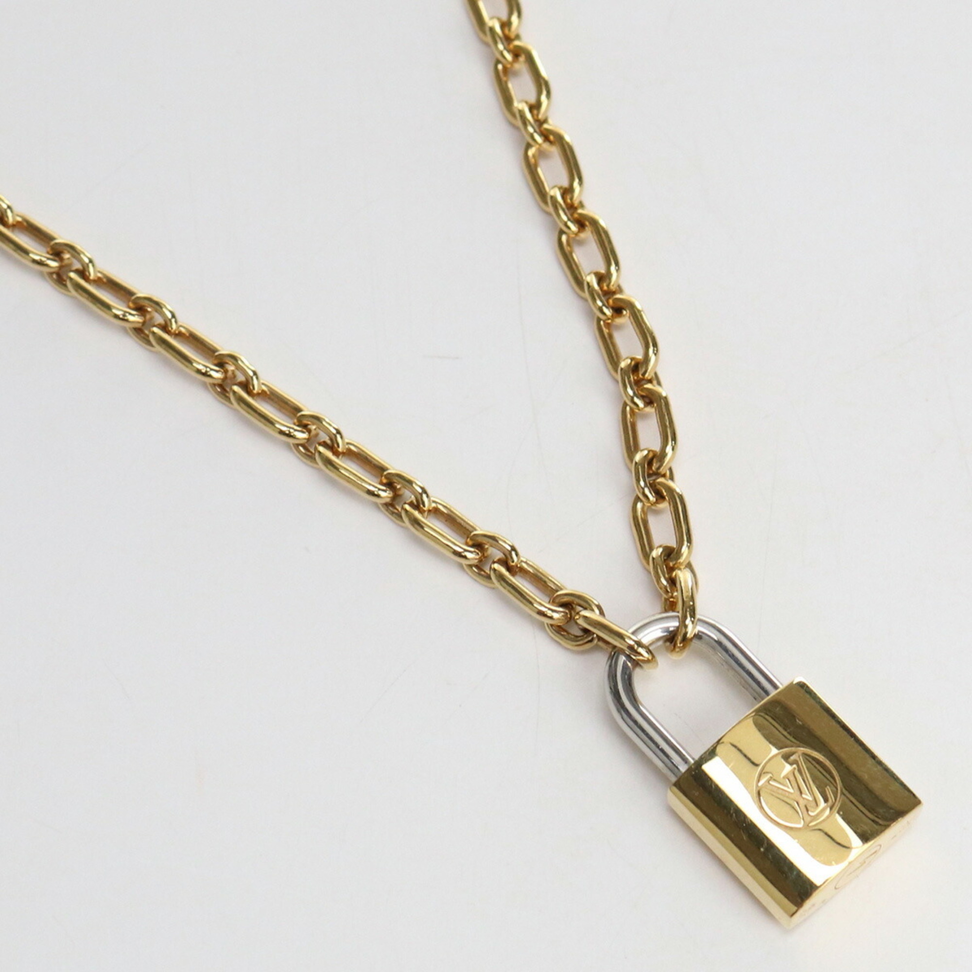 Louis Vuitton Necklace Lock Me M62858 Pendant Metal Men's